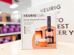 keurig simplecafe frother sitting on a shelf at target