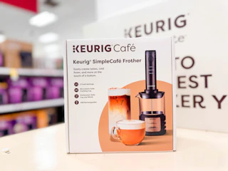 keurig simplecafe frother sitting on a shelf at target