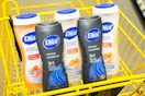 dial body washes in yellow shopping cart
