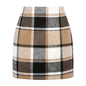 Womens Wool Plaid Mini Skirt