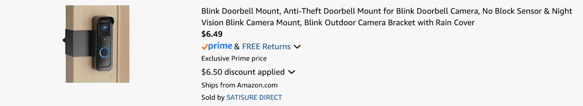 Amazon Blink Doorbell Mount 2025 B0CXDYM6Z7