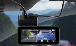 a dash cam in a car 