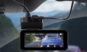 a dash cam in a car 