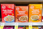 nice cereals on shelf in walgreens