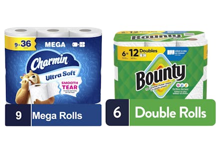 1 Charmin and 1 Bounty