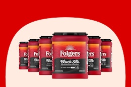 Get 6 Tubs of Folgers Black Silk Coffee for as Low as $19.47 on Amazon card image