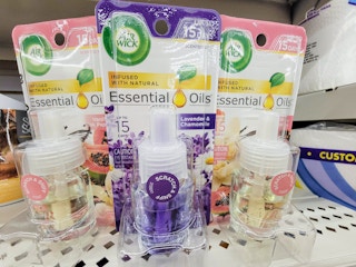 3 air wick refills on a shelf