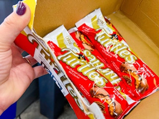 Chocolate turtles in hand