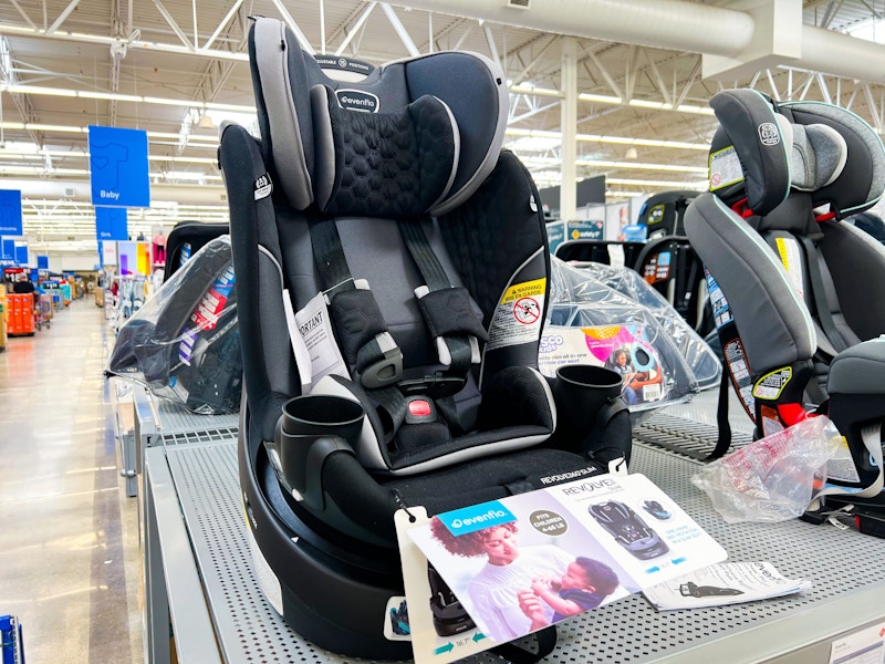 Evenflo Revolve 360 Car Seat on Walmart shelf