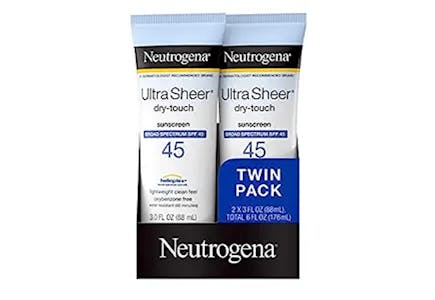 2 Neutrogena Sunscreen Lotion 2-Packs