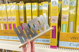 Galvanized Metal and Vinyl Paper Craft Items, $0.25 Each at Dollar Tree card image