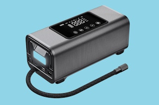 Portable Air Compressor on blue background