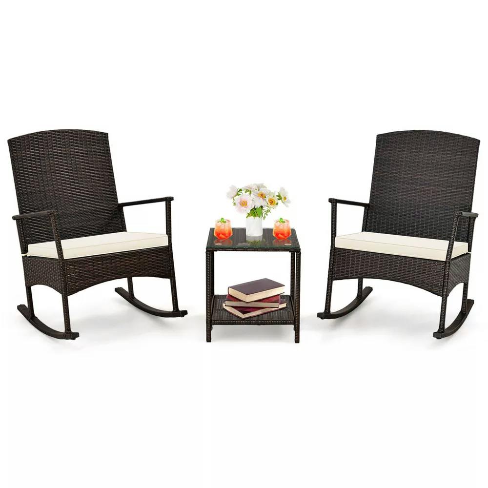 Costway Patio Rocking Chair Set
