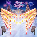 Solar Christmas Candy Cane Lights 24-Pack