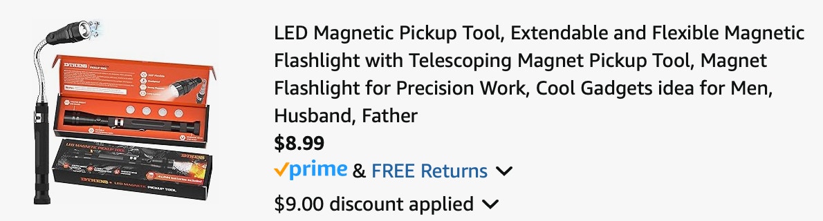 magnetic tool Amazon receipt