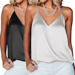 Ekouaer Women's Satin Cami 2-Pack