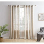 Solid Semi-Sheer Curtain Panels