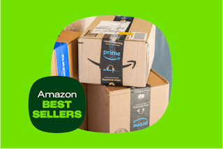 amazon boxes on a green background