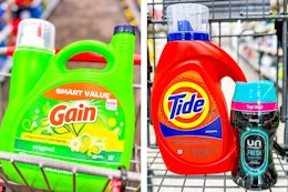 jumbo gain and large tide detergent collage photo