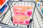 2 packs of caress bar soap in a cart