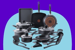 T-fal 22-Piece Cookware Set, Only $50 at Walmart (Reg. $130) card image