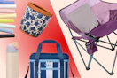 Sun Squad chalk, cooler, and chair + Threshold planter, Stanley Owala water bottle