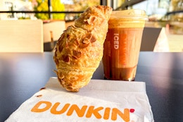 Current Dunkin’ Deals: Rewards Members Get a $2 Almond Croissant This Week card image