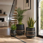 Dakota Fields Bamboo Planter Set