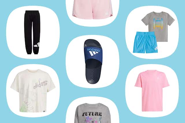 Adidas Kids' Back-to-School Sale: $8 Shirts, $8 Shorts, and $11 Joggers card image