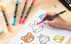 a hand coloring with markers 