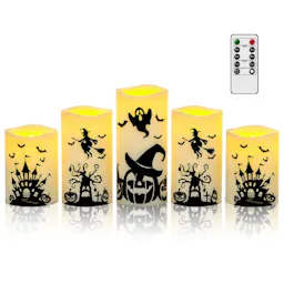 Flameless LED Pillar Candles 5-Pack