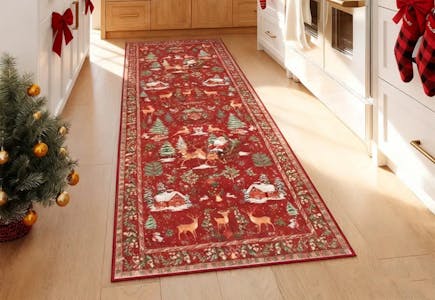 Holiday Aisle Washable Runner Rug
