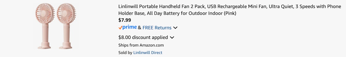 Amazon Portable Handheld Fan B0DZ73CH68 2025 2