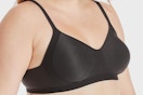 a woman wearing a hanes wireless bra