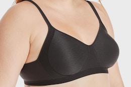 a woman wearing a hanes wireless bra