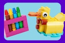 lego build event bluey duck cake and crayons
