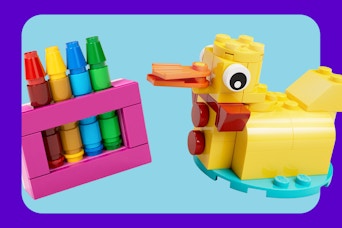 lego build event bluey duck cake and crayons