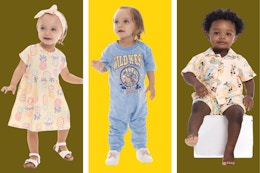 Three baby outfits in Disney themes