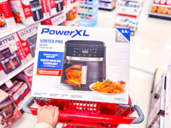 powerxl air fryer sitting on a target cart