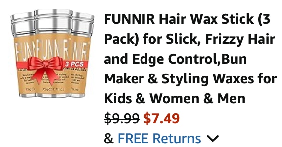 Hair wax stick Amazon receipt