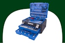 Stock photo of the Kobalt 302-piece Mechanics Tool Set (blue hard case)