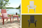 adirondack chairs and patio tables side by side
