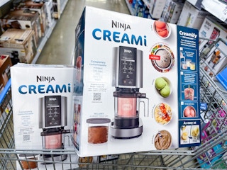 Two Ninja Cream boxes sitting in a store cart.