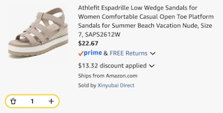 sandals Amazon receipt