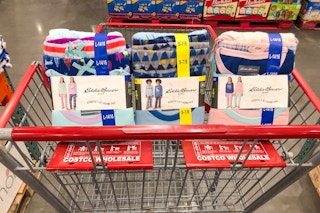 3 packs of eddie bauer kids pajamas in a cart