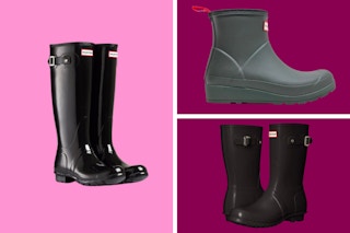 three Hunter Women's Boots (2 short pairs and 1 tall pair)