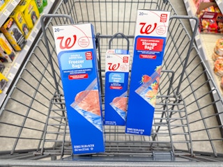 walgreens food storage bag packs in cart