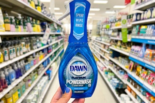 hand holding a bottle of dawn powerwash dish spray at target