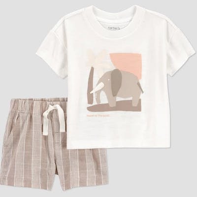 Baby Elephant Graphic Outfit Set