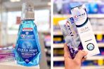 collage image of crest mouthwash and toothpaste